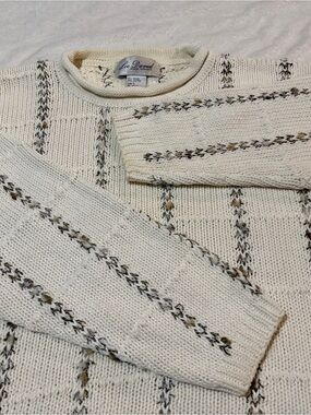 Cream Textured Knit Sweater